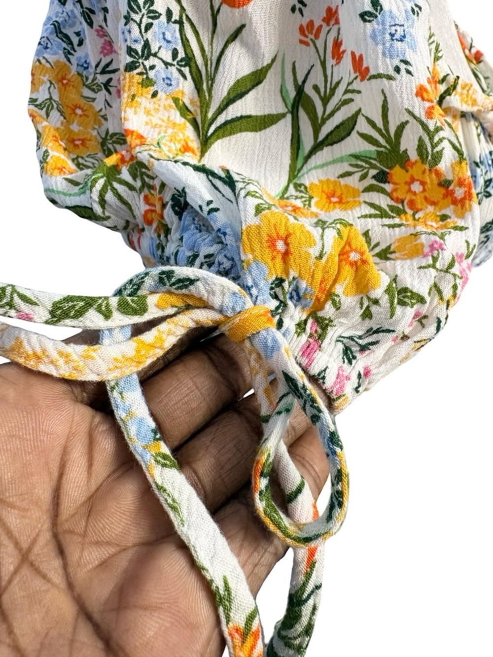 Liberty Love White & Yellow Multicoloured Floral Mini Dress Size L Summer Ready - Picture 7 of 13